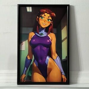 Teen Titans Starfire pinup girl art Poster